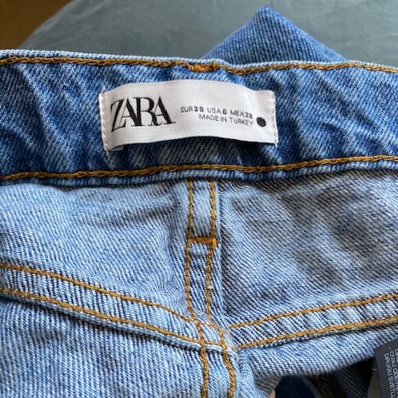 ZW ZARA WOMAN JEANS Washed effect Denim Button Fly RN 77302 - Picture 5 of 6